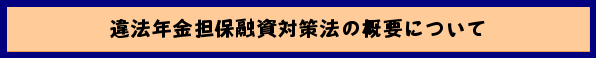 違法年金担保融資対策法の概要について